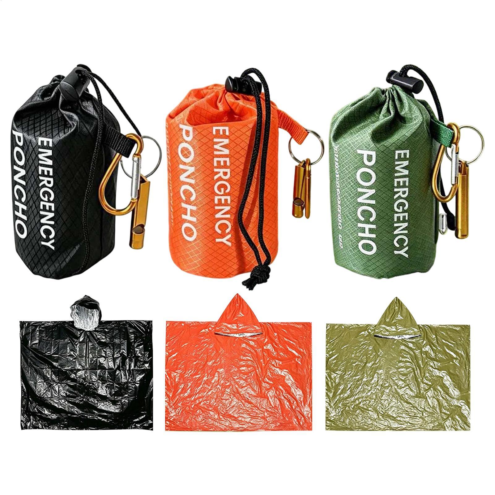 Camping Rain Poncho - 3 шт. термоодеяло-пончо для выживания в