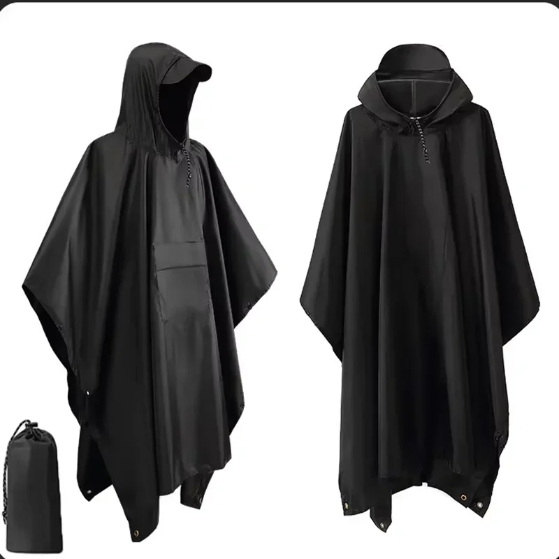 Camping Rain Poncho - 2026 Водонепроницаемый дождевик-пончо 3-в-1 с капюшоном,