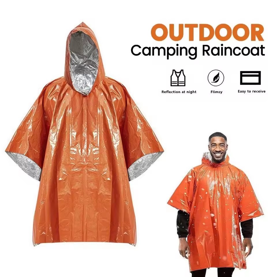 Camping Rain Poncho - 1 шт./2 шт. Аварийный дождевик-пончо с