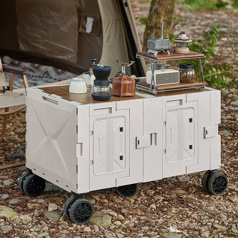 Outdoor Camping Trolley - Многофункциональный складной передвижной стол-тележка для кемпинга