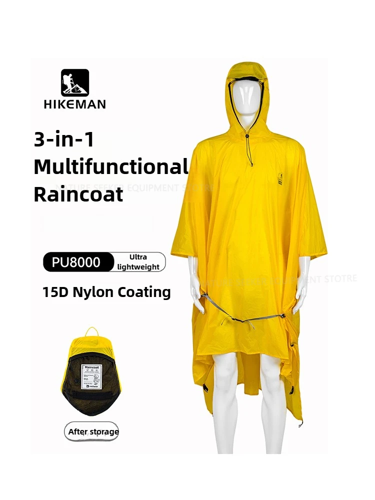 Camping Rain Poncho - 15D/210T плащ, водонепроницаемый дождевик-пончо, сверхлегкий уличный