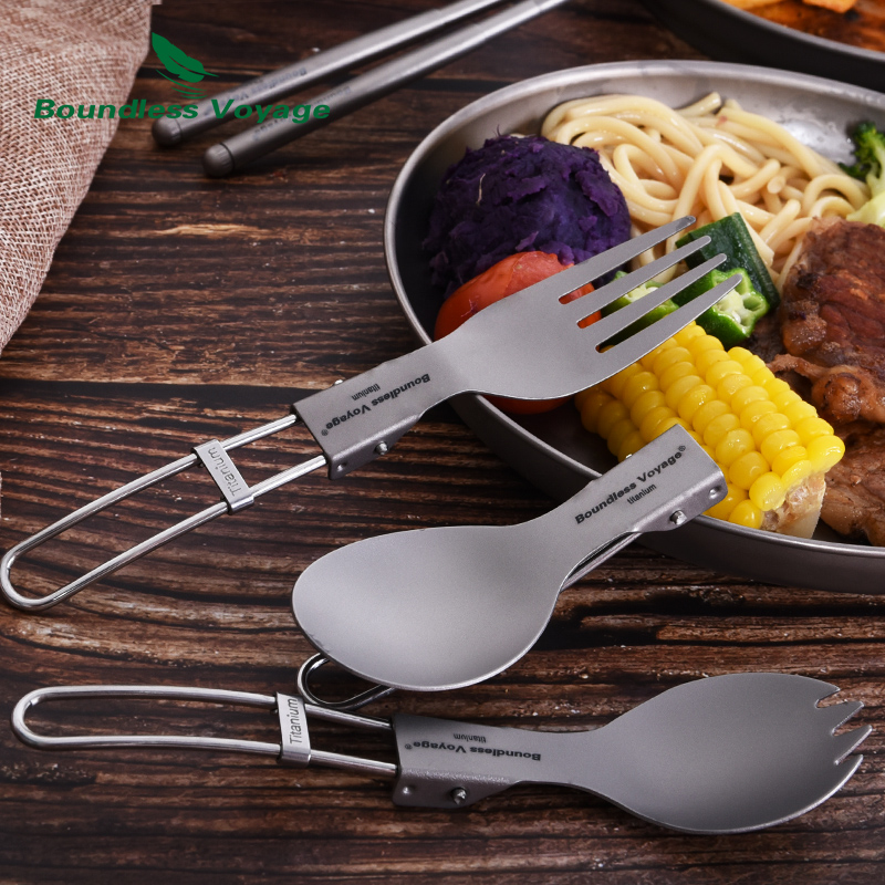 Титановые столовые приборы Bou – обзор и цена Outdoor Camping Dining Set