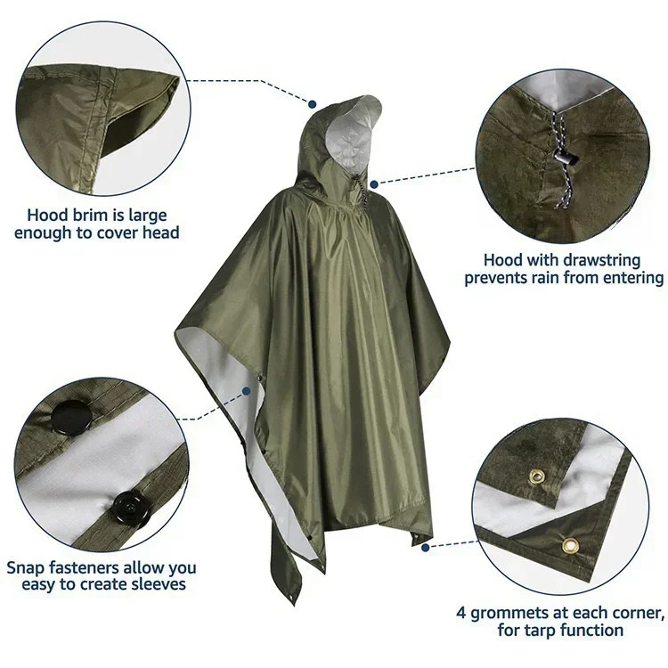 2026 Водонепроницаемый дождеви – обзор и цена Camping Rain Poncho