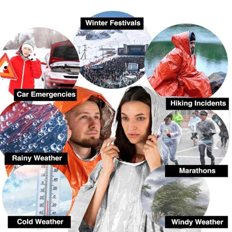 1 шт./2 шт. Аварийный дождевик – обзор и цена Camping Rain Poncho