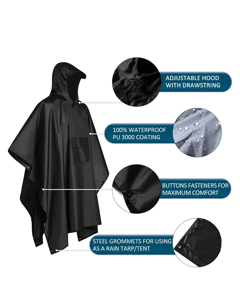 2026 Водонепроницаемый дождеви – обзор и цена Camping Rain Poncho